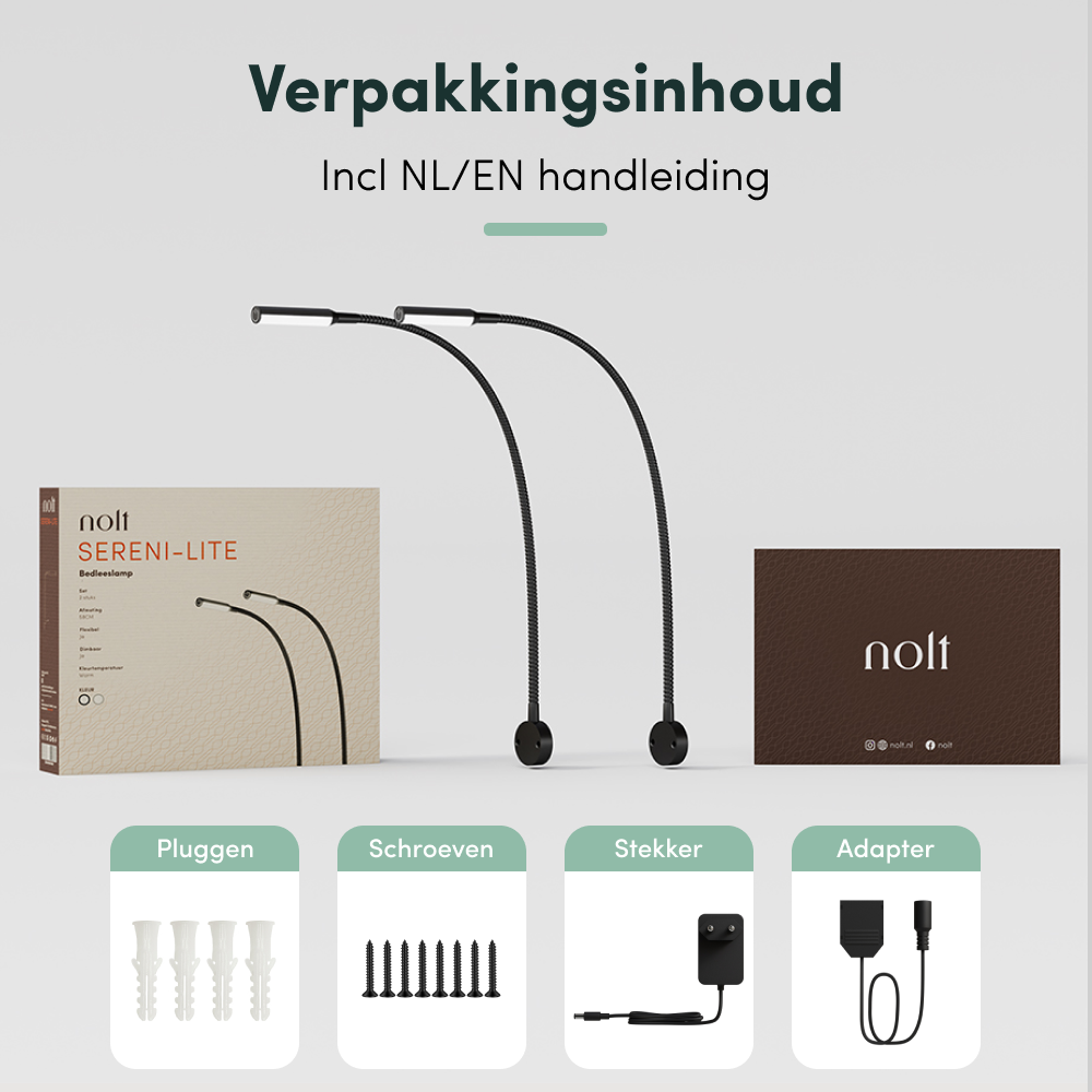 Bed Leeslamp - Muurmontage - Zwart