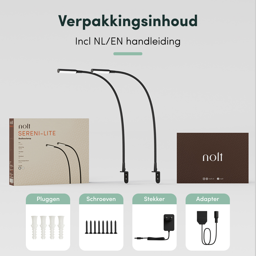 Bed Leeslamp - Hoofdbord montage - Zwart