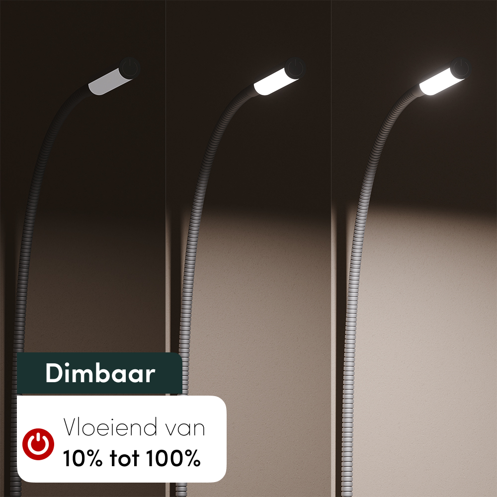 Bed Leeslamp - Hoofdbord montage - Zilver