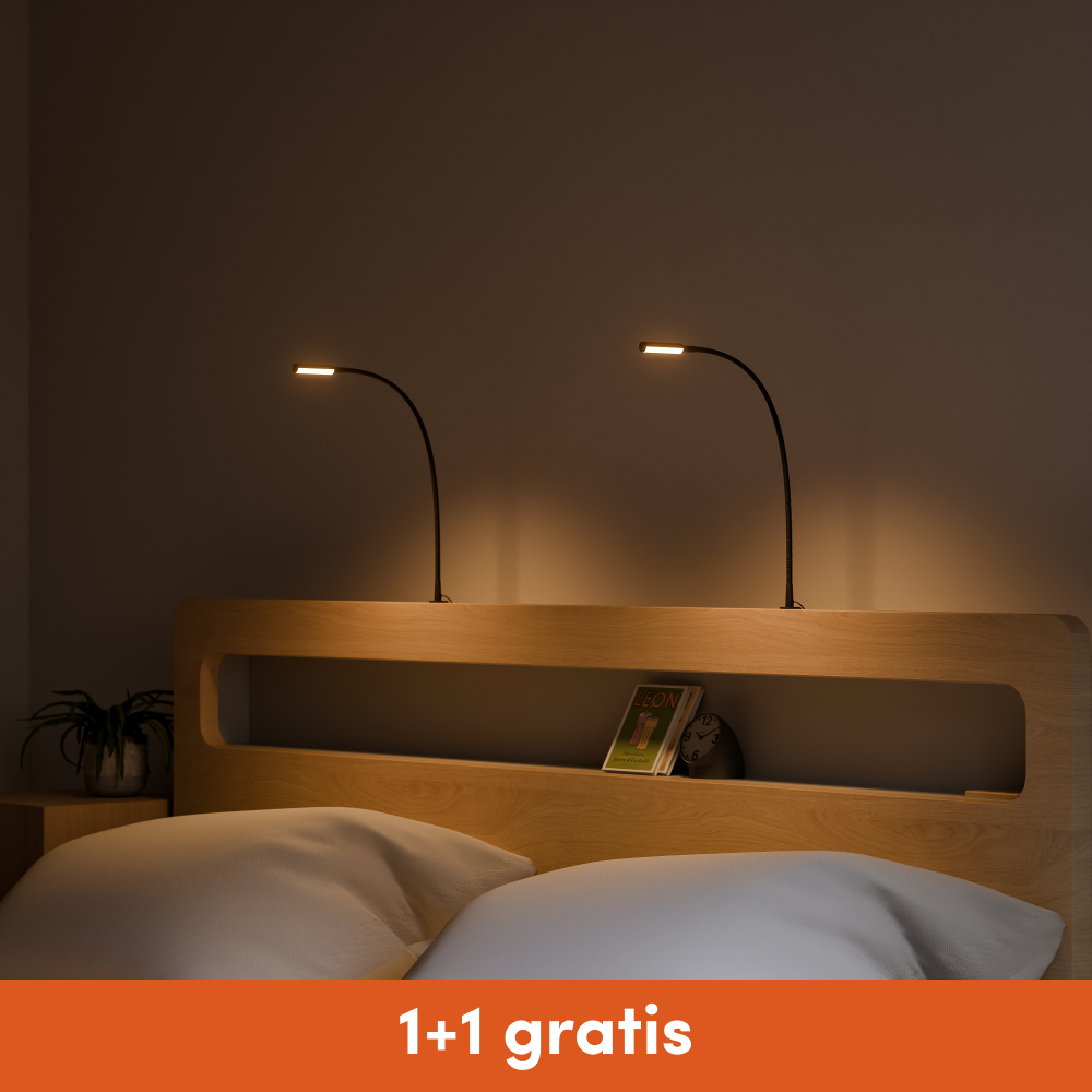 Bed Leeslamp - Hoofdbord montage - Zwart