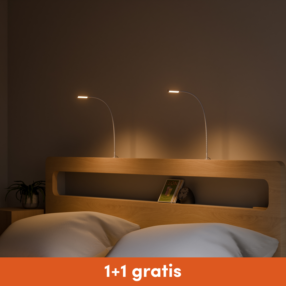 Bed Leeslamp - Hoofdbord montage - Zilver