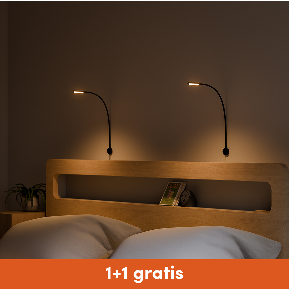 Bed Leeslamp - Muurmontage - Zwart