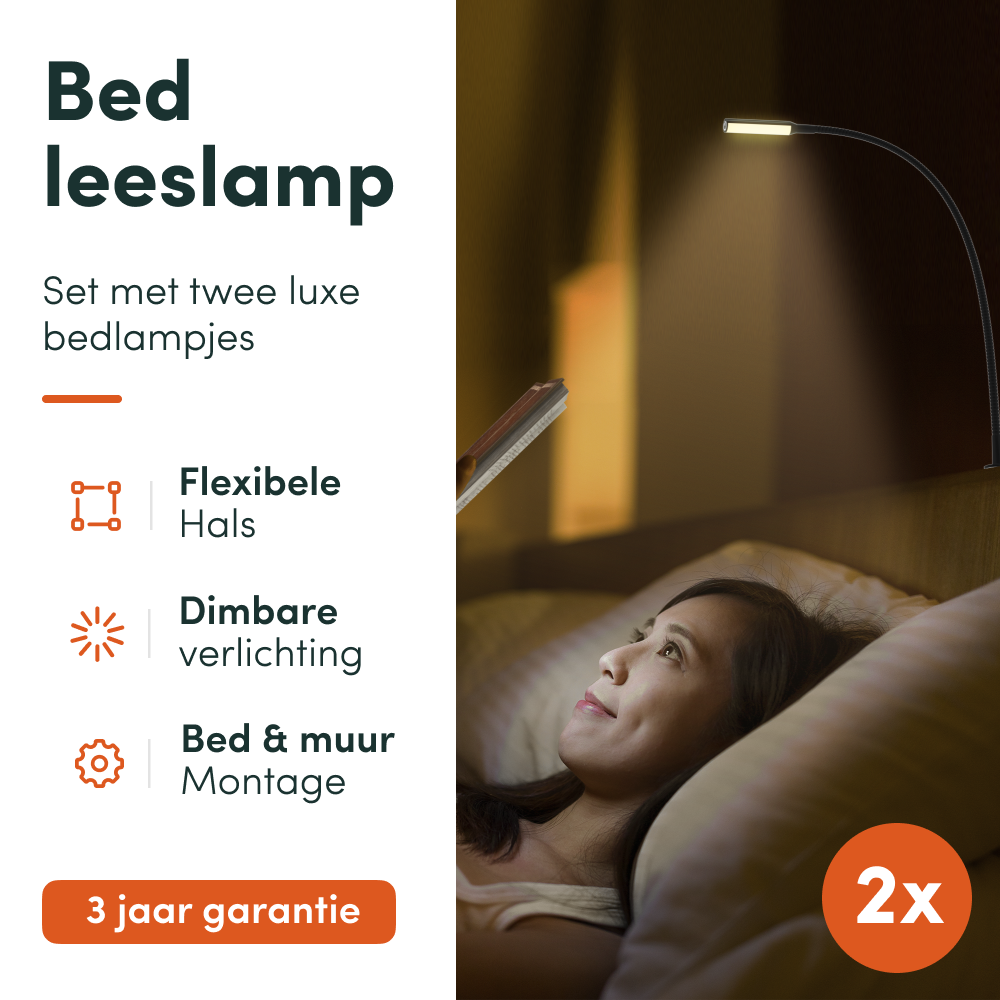 Bed Leeslamp - Hoofdbord montage - Zwart