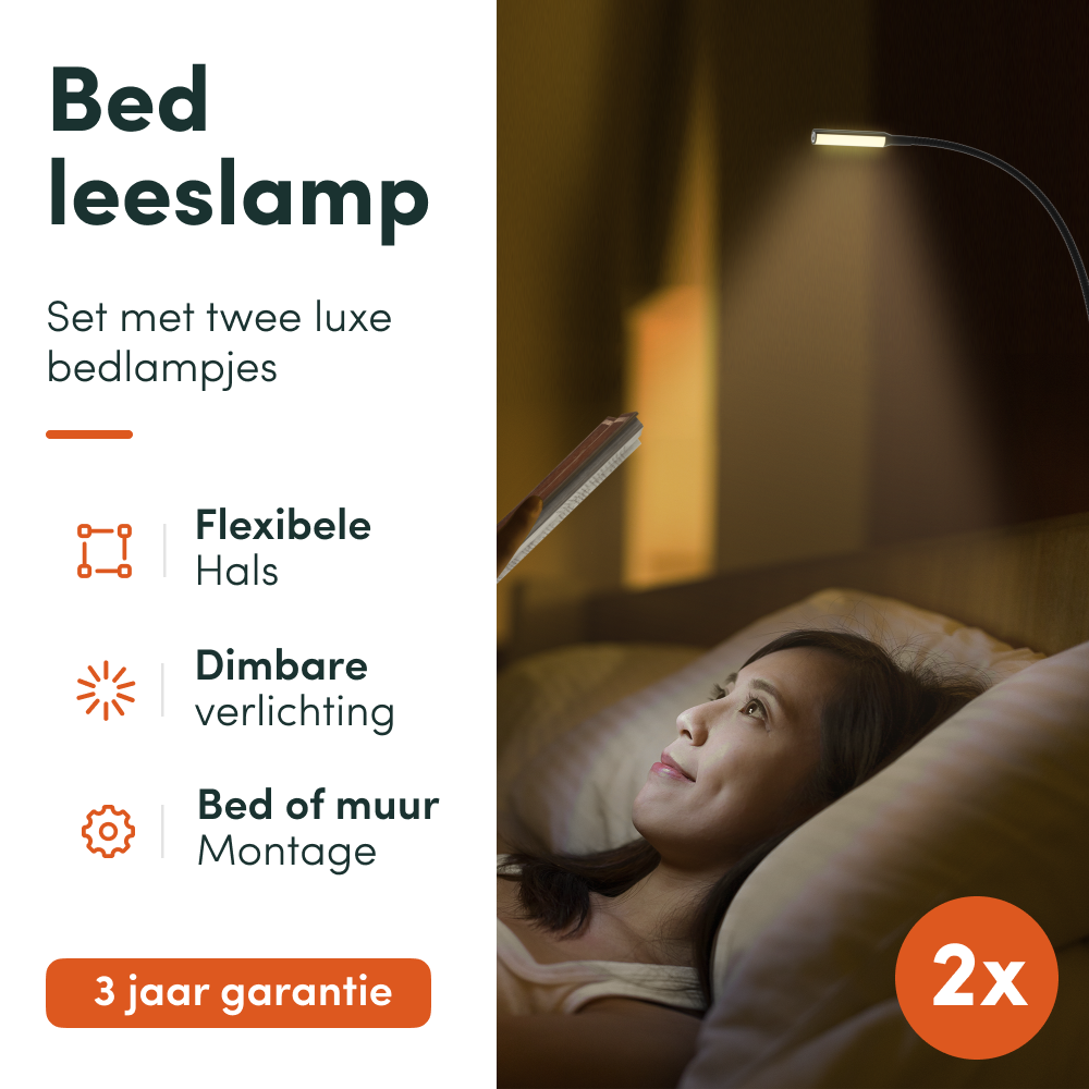 Bed Leeslamp - Muurmontage - Zwart