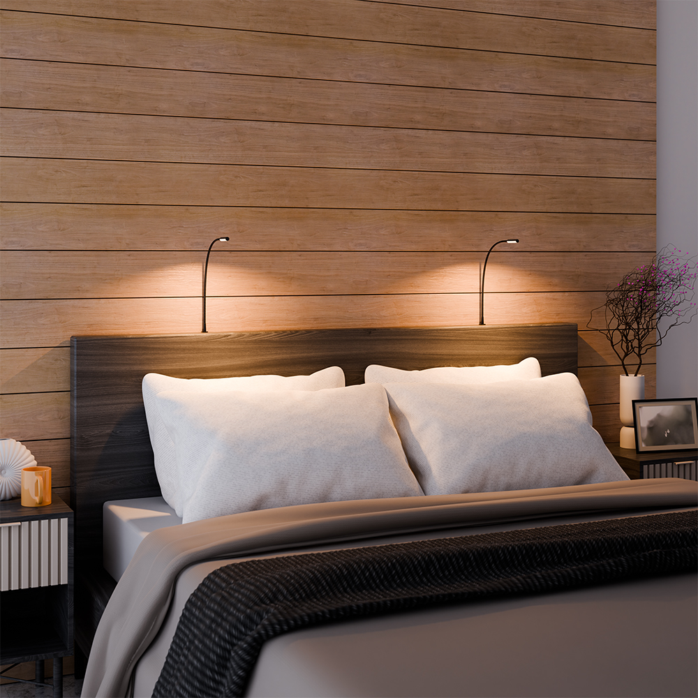 Bed Leeslamp - Hoofdbord montage - Zwart