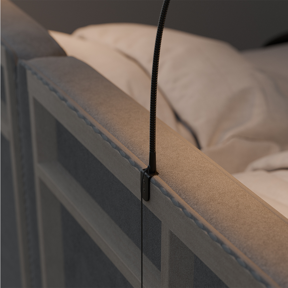 Bed Leeslamp - Hoofdbord montage - Zwart