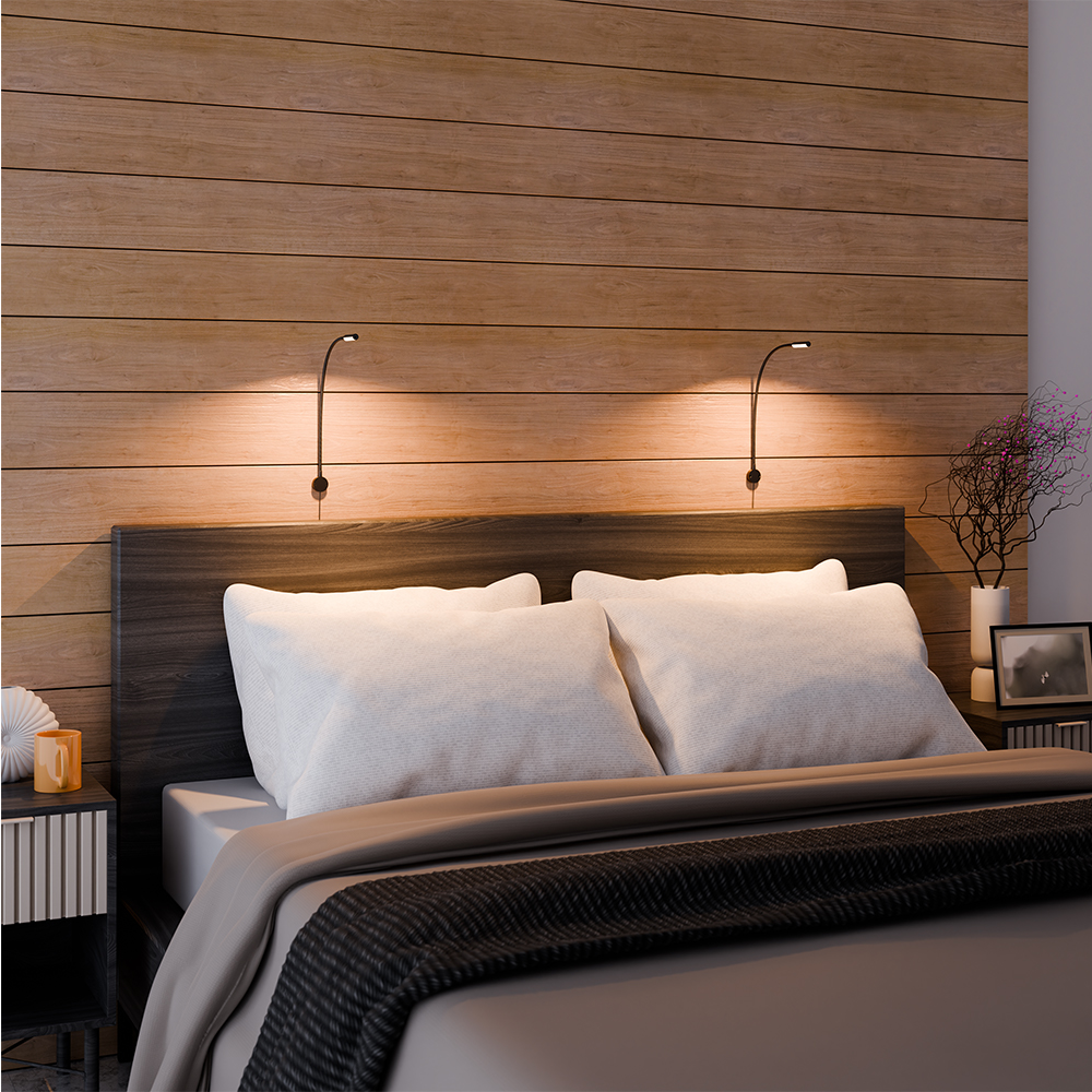 Bed Leeslamp - Muurmontage - Zwart