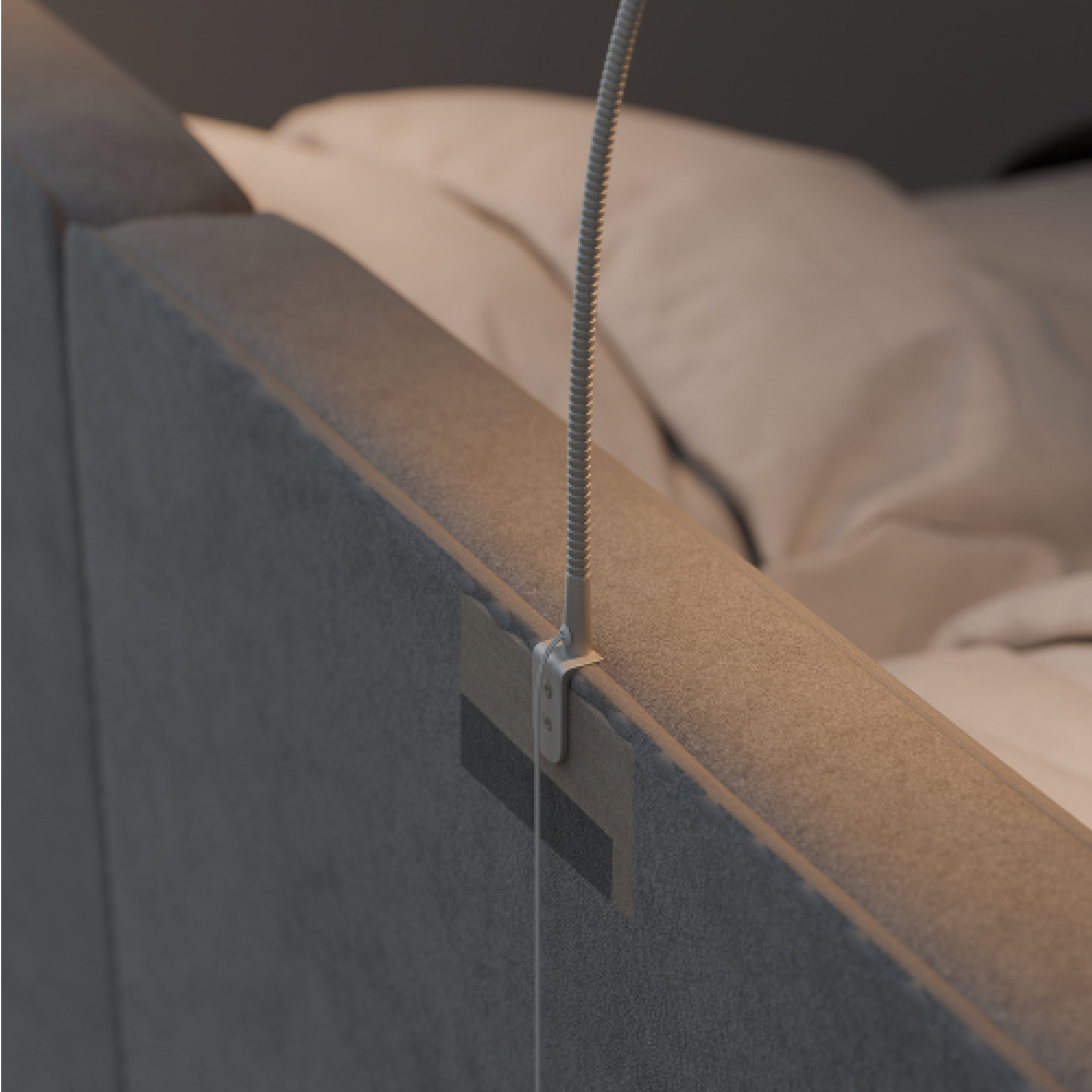 Bed Leeslamp - Hoofdbord montage - Zilver