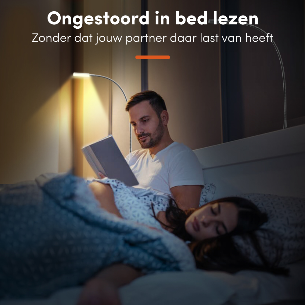 Bed Leeslamp - Hoofdbord montage - Zilver